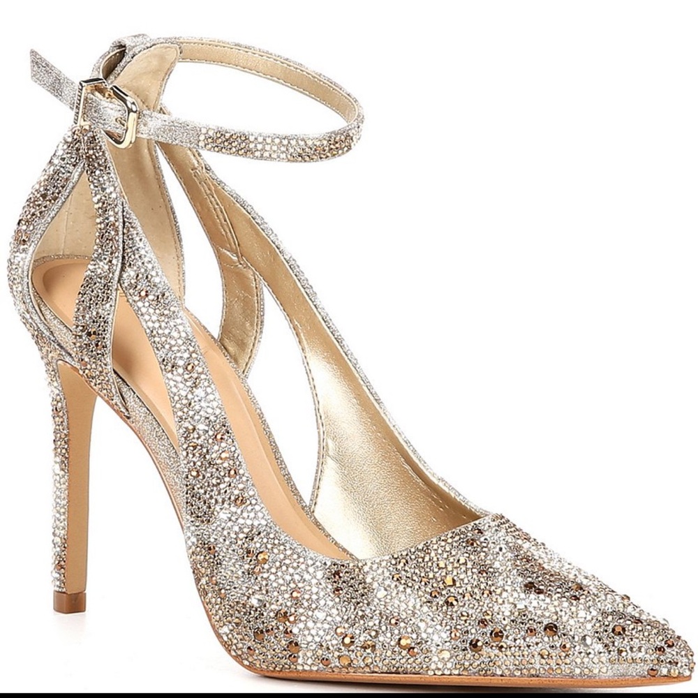 Gianni Bini Size 8 Leopard Gold Silver Glitter Women's Heels - Picture 8 of 8
